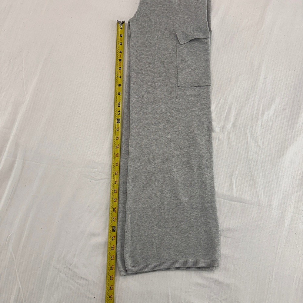 PINK ROSE Grey Wide Leg Cargo Knit Lounge Pants Joggers Womens Small - Picture 5 of 7